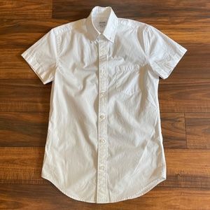 Grana French Poplin Cotton short sleeve shirt white xxs